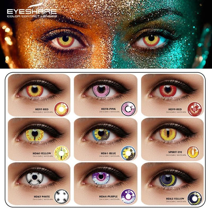 1 Pair Cosplay Contact Lenses Halloween Yearly Eyes
