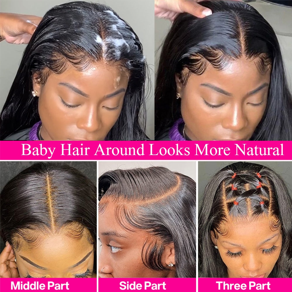 13x4 HD Transparent Straight Lace Frontal Wigs 12A Bob Wig