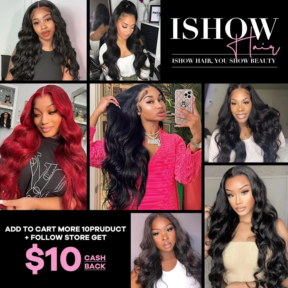 Ishow Body Wave Bundles Human Hair Brazilian Weaving Natural Black 1 3 4 Bundles Deal Virgin Hair 100% Human Hair Extensions