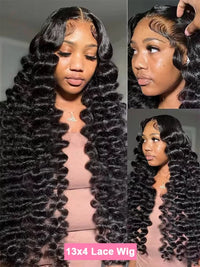 US WarehouseLoose Wave 13x4 HD Lace Front Wig 40 Inch Brazilian Curly Deep Wave 13x6 Lace Frontal Ship From US