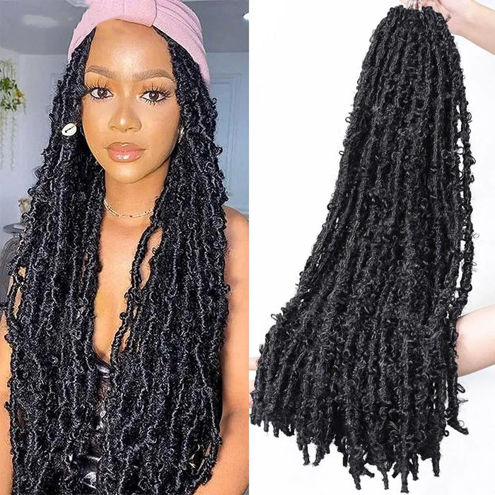 Butterfly Locs Crochet Hair Braids 24 36 Inch Distressed Soft Locs Pre Looped Synthetic Butterfly Locs Braiding Hair Extensions