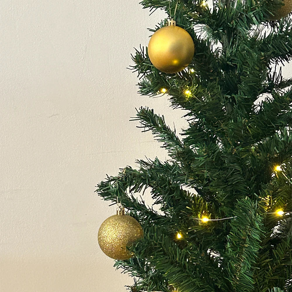 Green Artificial Christmas tree/with white needle leaves/with white snow, thin spruce leaf foam trees, shopping mall, window decoration, Christmas home decoration, 150/180cm