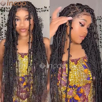 36 Inches Synthetic Lace Braided Wigs Butterfly Braids Lace Wig