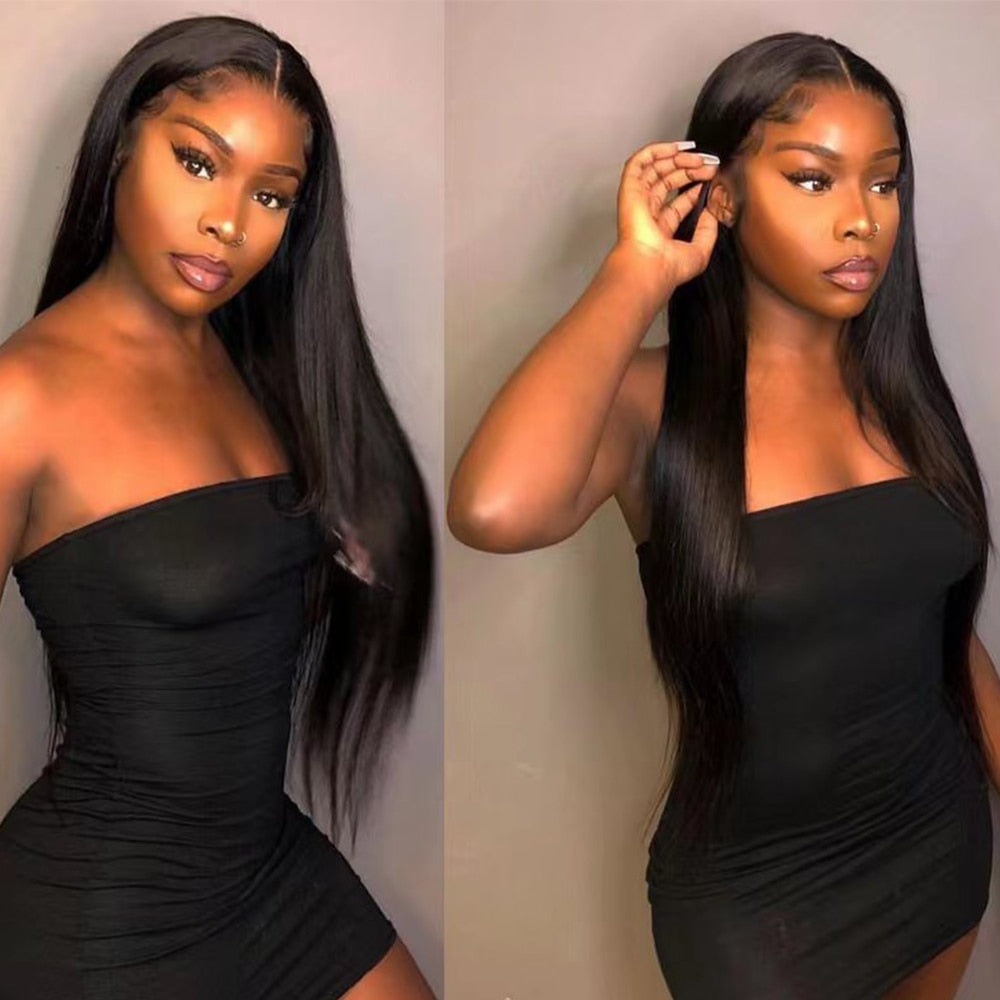 13x4 HD Transparent Straight Lace Frontal Wigs 12A Bob Wig