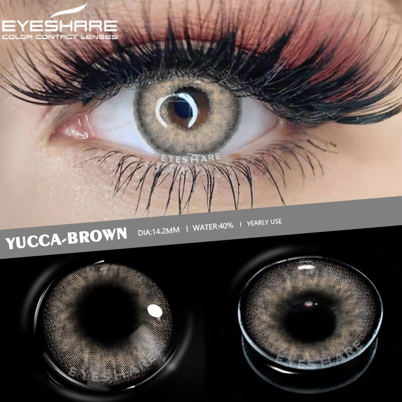 EYESHARE Eye Contacts 1pair YUCCA Series Gray Color Lenses Colored Contact Lens Beauty Eyes Cosmetic Eyecontact Contactlen