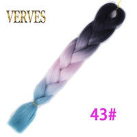 Ombre Synthetic Braiding Hair Extensions Jumbo Braids For Women Braids 24'' 100g Two Tone Ombre Color Pink Black Blue Wholesale
