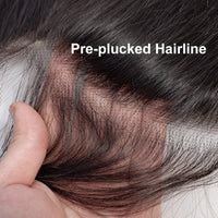 HD Lace Frontal Brazilian Straight Human Hair Pre plucked Natural Color Remy Hair