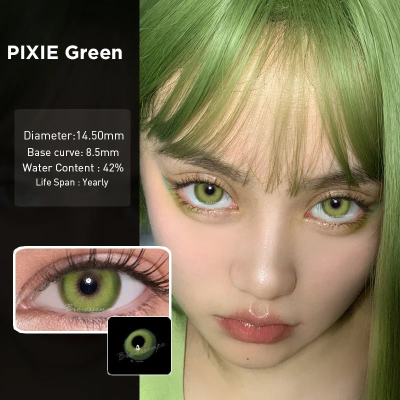 1 Pair Colored Contact Lens Yearly Natural Looking Cosmetic BIO