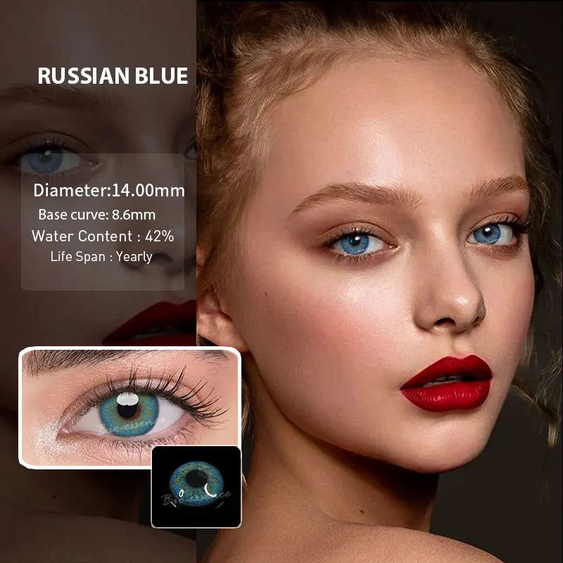 1 Pair Colored Contact Lens Yearly Natural Looking Cosmetic BIO