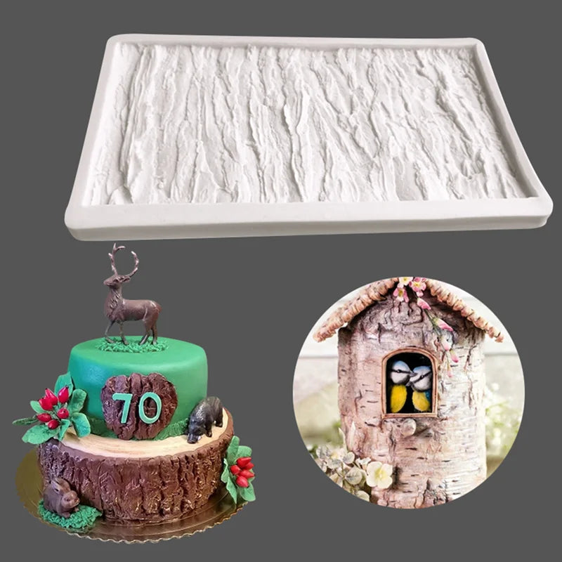 Tree Bark Wood Pattern Silicone Mold For Baking Cake Decoration Sugar Mold Baking Sugarcraft Chocolate Fondant Moulds