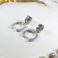 CoLife Jewelry Dazzling Moissanite Dangler for Wedding 0.5ct &1ct F Color Moissanite Drop Earrings 925 Silver Moissanite Eardrop