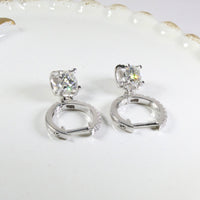 CoLife Jewelry Dazzling Moissanite Dangler for Wedding 0.5ct &1ct F Color Moissanite Drop Earrings 925 Silver Moissanite Eardrop