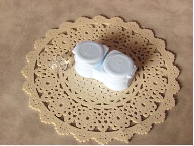 Macarons Press Clamshell Include Tweezers Suction Set Portable Contact Lens Box for Women Travel Contact Lenses Case