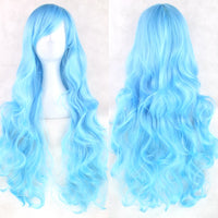 Soowee 24 Colors 80cm Long Synthetic Hair Wig for Women Heat Resistant Fiber Hairpiece Pink Gray Straight Cosplay Wigs