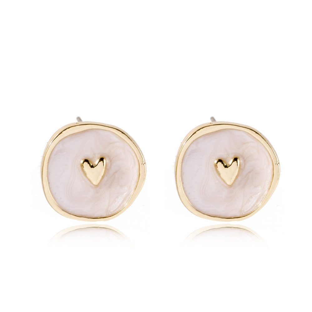 New Fashion Necklace Alloy Drop Oil Love Heart Moon Lightning Necklaces Elegant Cute Round Party Gift Jewelry For Women