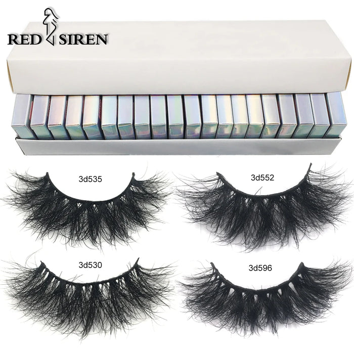 RED SIREN5/10/30/50 Fluffy Mink Eyelashes Wholesale Lashes with Box Soft Volume Natural Eyelasehs Makeup 3d Mink Lashes In Bulk