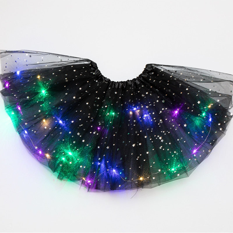 LED グローライトキッズガールズプリンセスチュチュスカート子供布ウェディングパーティーダンスミニスカート衣装コスプレ LED 服