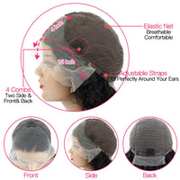 13x4 HD Transparent Straight Lace Frontal Wigs 12A Bob Wig