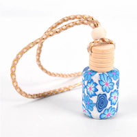New Floral Art Printed Hanging Car Air Freshener Perfume Diffuser Fragrance Bottle