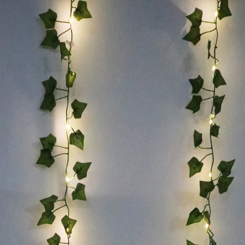 LED Room Decor 12PCS Aesthetic Artificial Plants Ivy Garland Fake Leaf Vines Hanging For Home Living Room Decoration Bedroom
