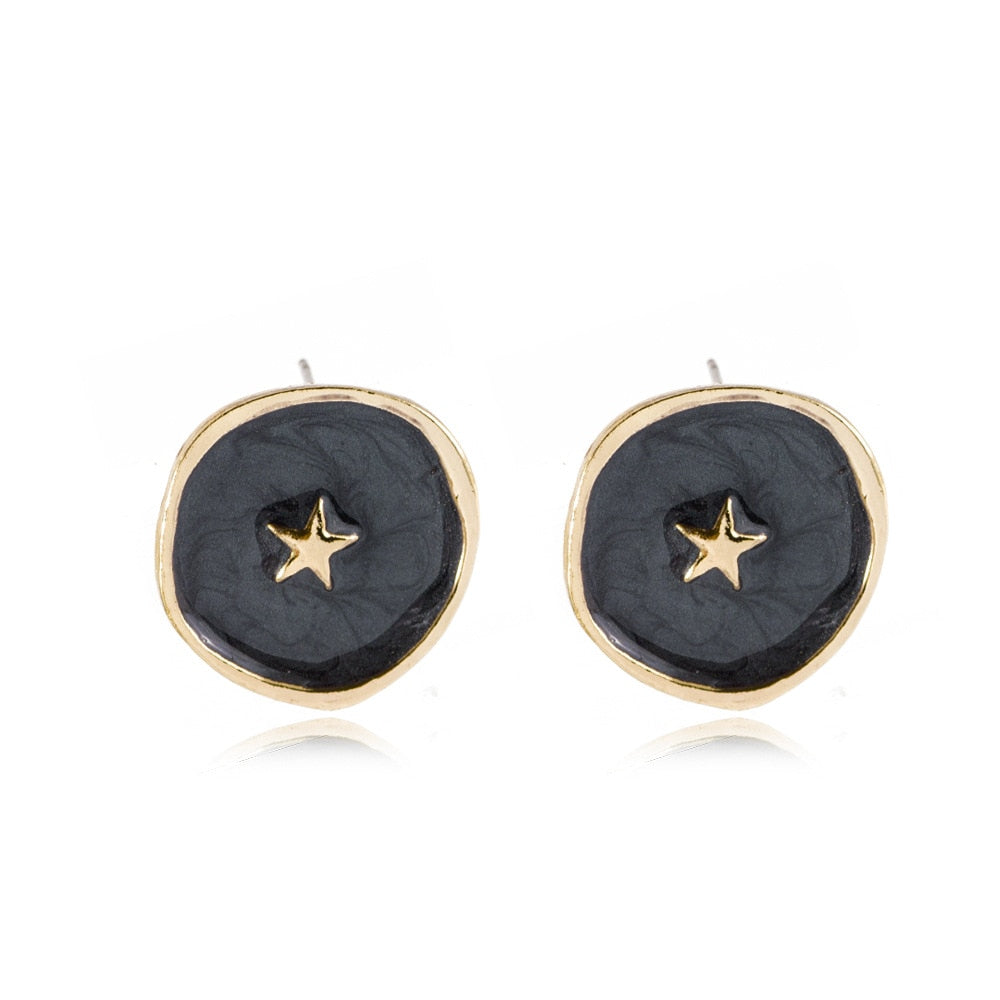 New Fashion Necklace Alloy Drop Oil Love Heart Moon Lightning Necklaces Elegant Cute Round Party Gift Jewelry For Women