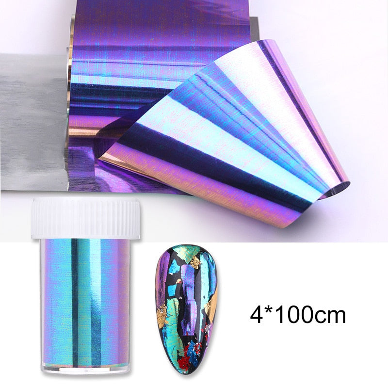 1 Roll Pink Gold Sliver Nail Foils Sparkly Sky Glitter Nail Art Transfer Stickers Slider Paper Nail Art Manicures Decoration New