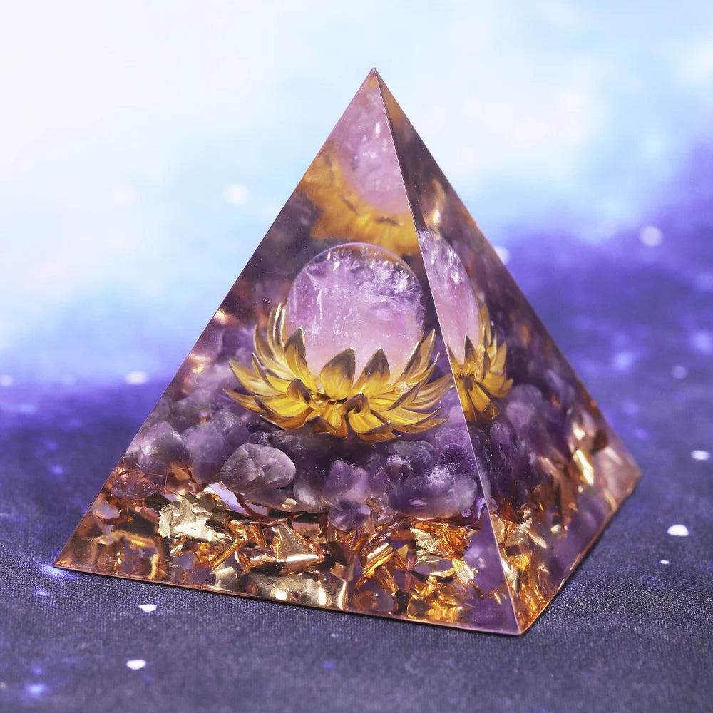 Healing Crystals Chakra Stones Emf Protection Orgone Pyramid Reiki Energy Meditation Pyramid For Positive Energy With Quartz