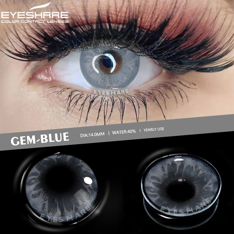 EYESHARE Eye Contacts 1pair YUCCA Series Gray Color Lenses Colored Contact Lens Beauty Eyes Cosmetic Eyecontact Contactlen