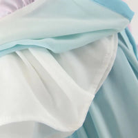 自由奔放に生きるグラデーションレインボーカラーシングルブレストボタンロングドレスセクシーな女性のホリデー木耳タッセル長袖フリルドレス