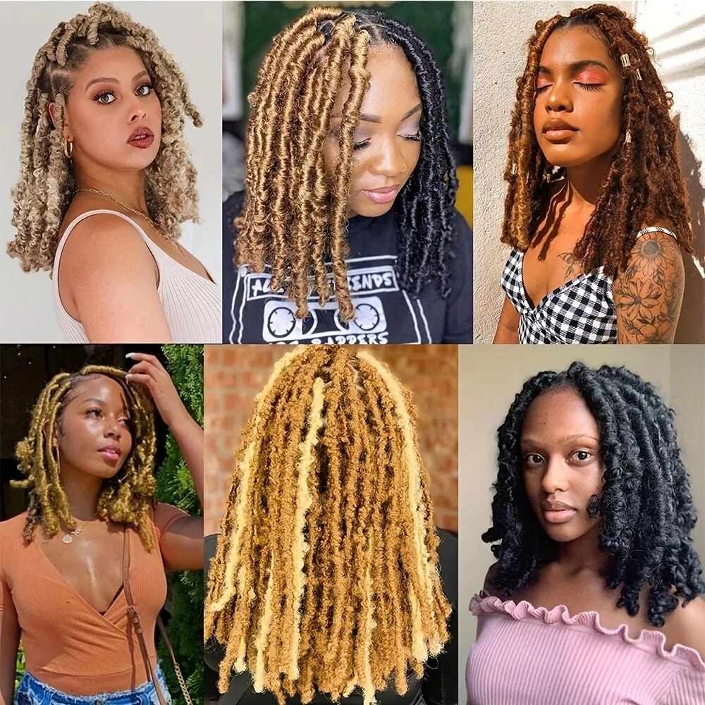 Afro Marley Twist Braiding Hair Extensions For Distressed Soft Locs Fluffy Afro Twist Crochet Hair Butterfly Locs For Women