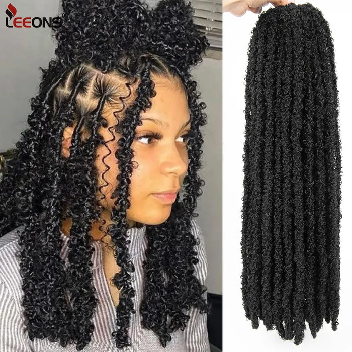 12/18/24/30Inch Butterfly Locs Crochet Hair Extension Black Brown Ombre Long Soft Faux Locs Crochet Braids Locs For Black Women