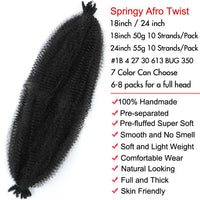Springy Afro Twist Hair meche afro kinky Spring Twist Hair For Butterfly Distressed Locs Natural Black Marley Twist Braiding