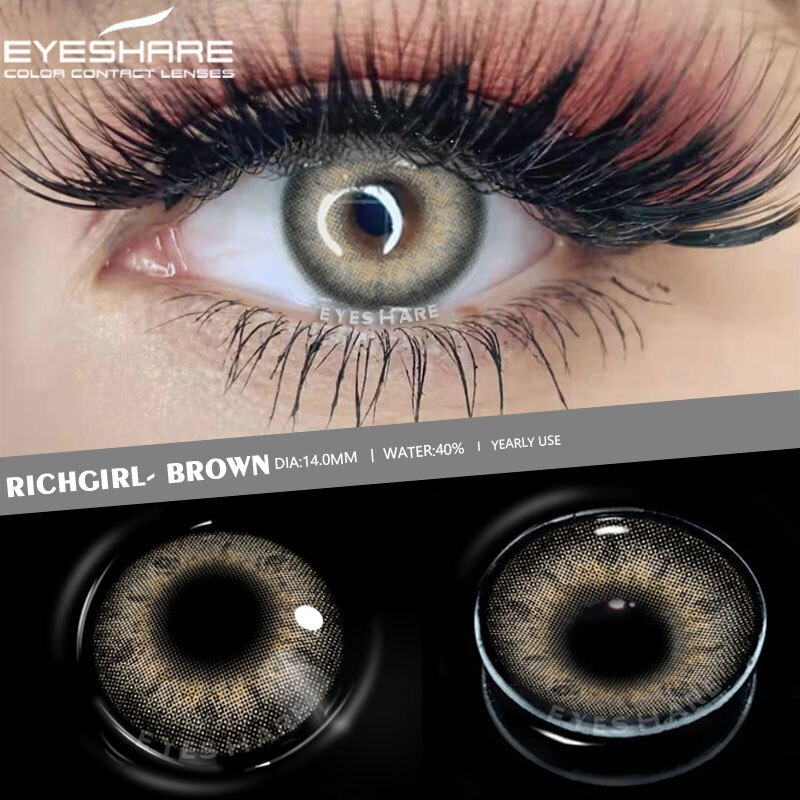EYESHARE Eye Contacts 1pair YUCCA Series Gray Color Lenses Colored Contact Lens Beauty Eyes Cosmetic Eyecontact Contactlen
