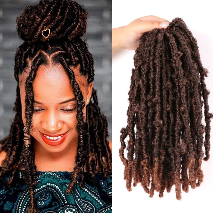 Hair Nest Butterfly Locs ヘアプレループヘア ディストレスト Locs かぎ針編みヘア 人工毛エクステンション 黒人女性用