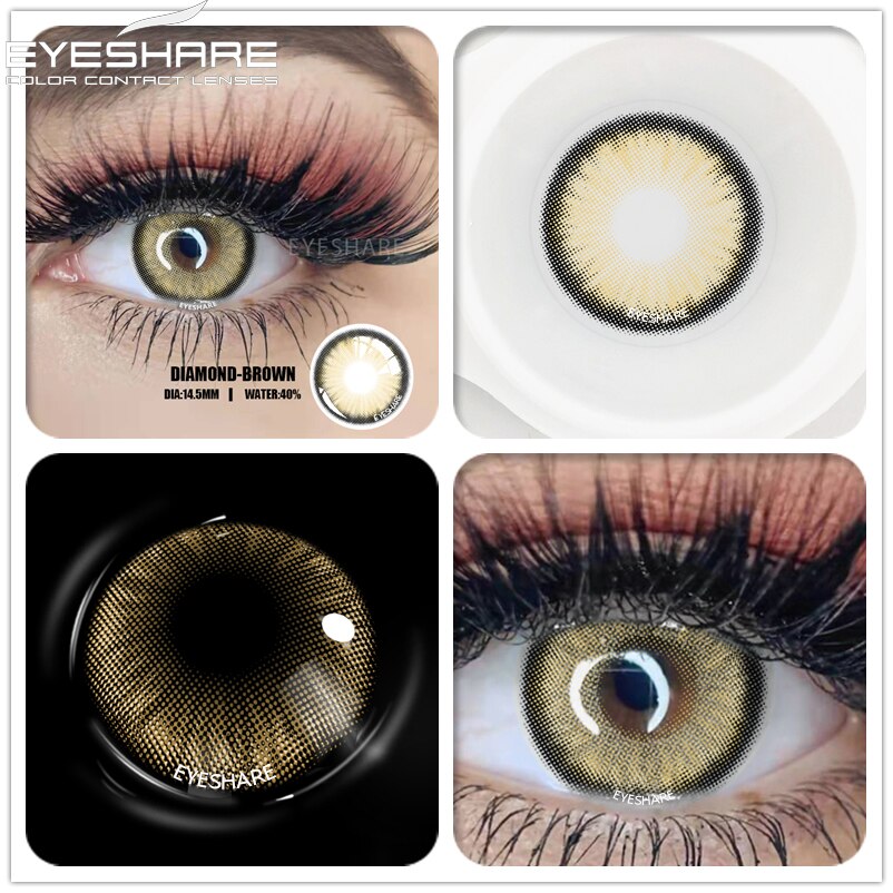 EYESHARE Eye Contacts 1pair DIAMOND Series BLUE Color Lenses Colored Contact Lens Beauty Eyes Cosmetic Eyecontact Contactlen