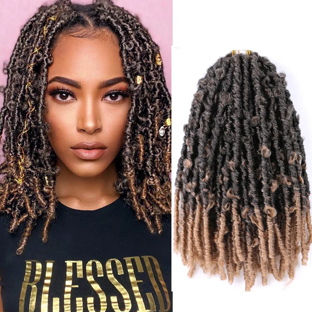 Faux Locs Crochet Hair 14/24inch Synthetic Soft Butterfly Locs Crochet Goddess Braiding Fake Hair Extensions for Black Women