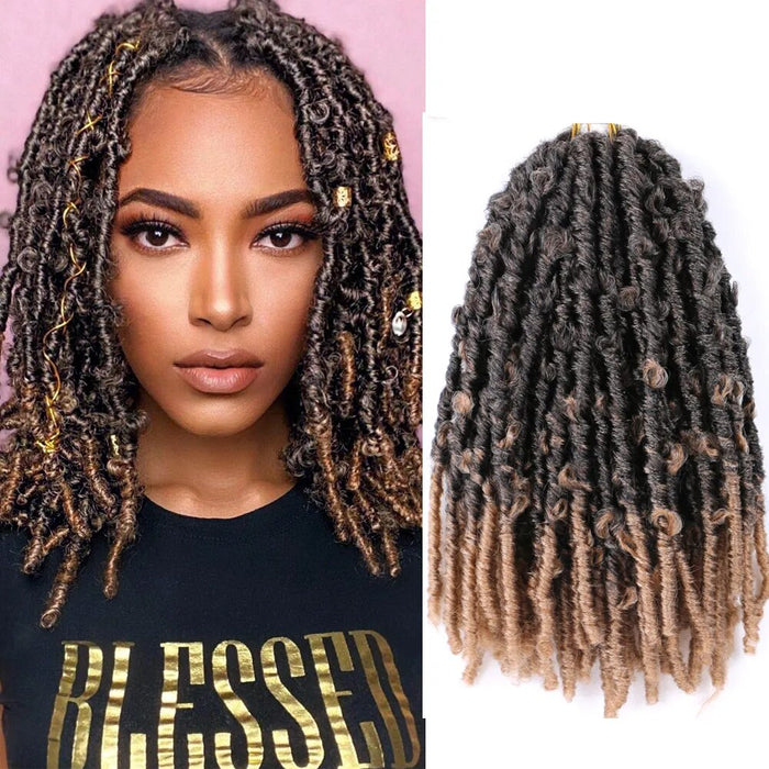 フェイク Locs かぎ針編みヘア 14/24 インチ合成ソフト蝶 Locs かぎ針編み女神編組フェイクヘアエクステンション黒人女性用
