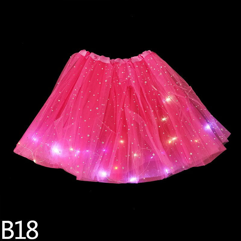 LED Glowing Light Skirts Kids Aldult Girls Princess Tutu Tulle Skirts Dance Miniskirt Costume Cosplay Wedding Party Led Clothing