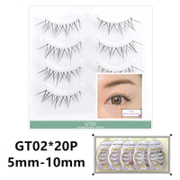 20pairs Natural False Eyelashes Thin Band Hand Made Short Lighter Eyelash Cosplay Korean Fashion Wispy Extension Makeup Tools