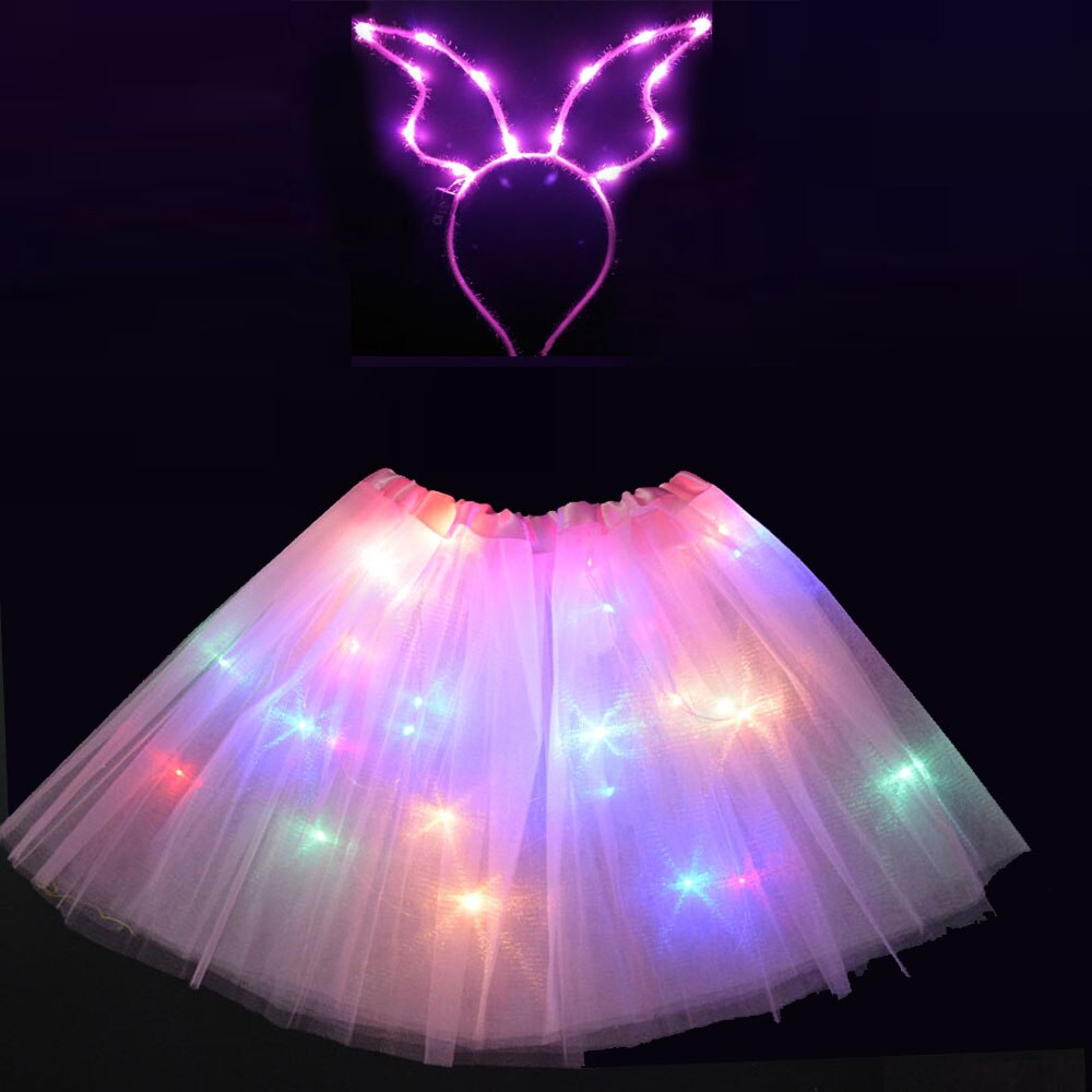 ライト LED フラワーガール子供服チュチュスカートプリンセスパーティートナカイ角カチューシャ鹿の耳誕生日クリスマスハロウィン