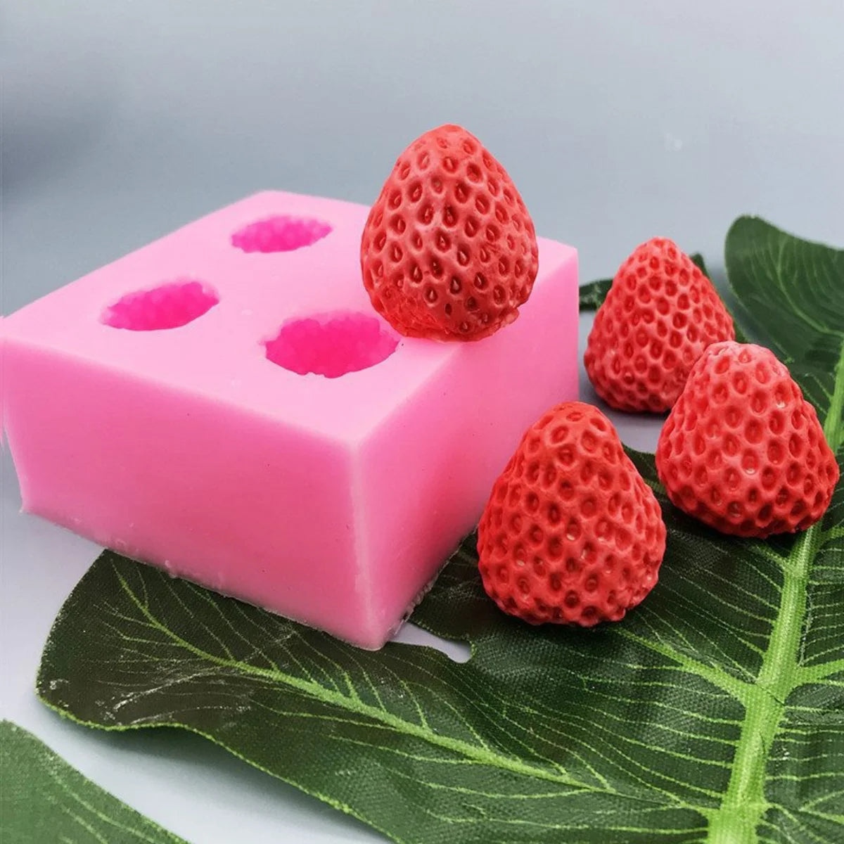 Strawberry Silicone Mould Fondant Cake Chocolate Jelly Candle Soap Making Mold