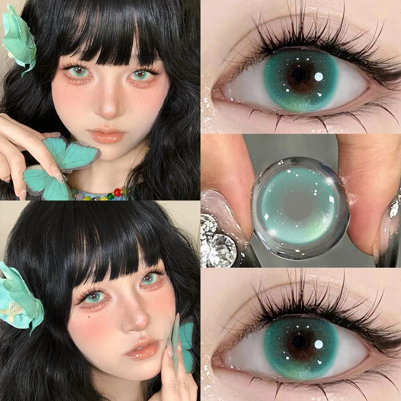 Cosplay Colored Contact Lenses 2Pcs Myopia Halloween Anime Cyber Pink Color Contacts YMX