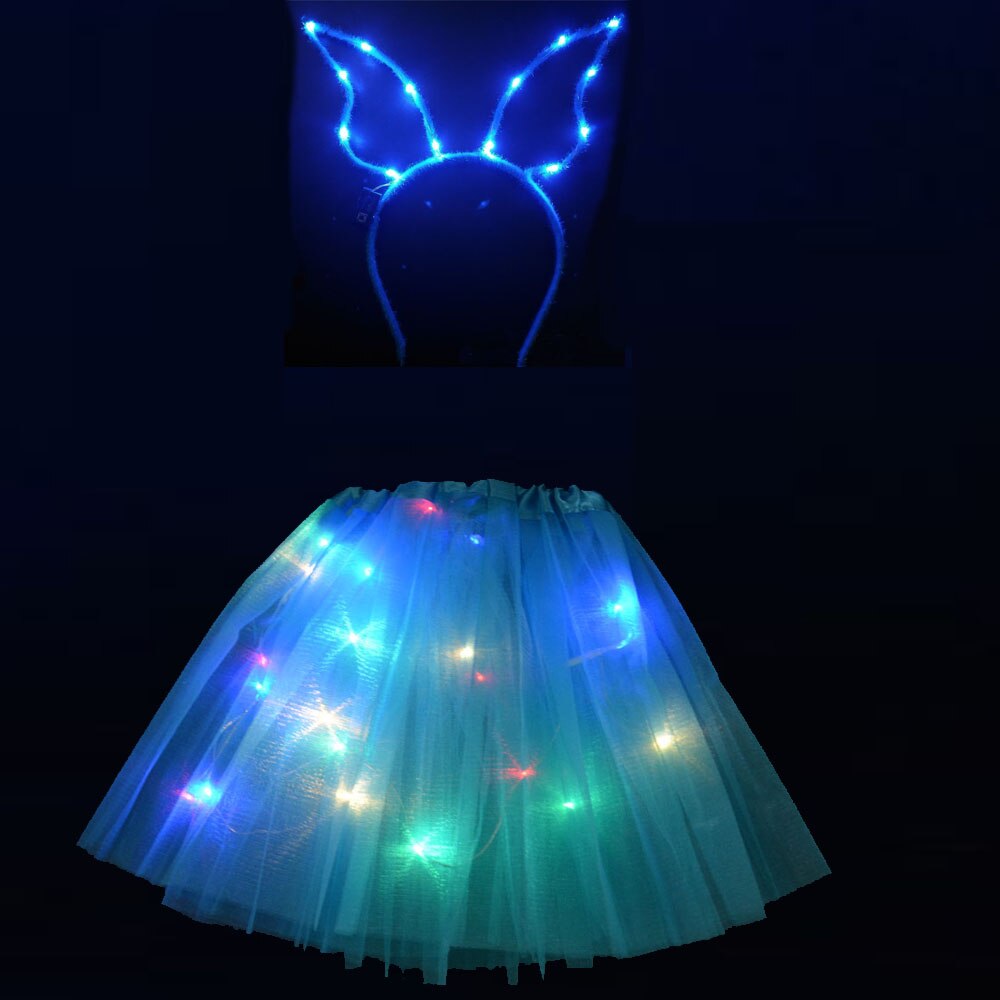 ライト LED フラワーガール子供服チュチュスカートプリンセスパーティートナカイ角カチューシャ鹿の耳誕生日クリスマスハロウィン