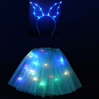 ライト LED フラワーガール子供服チュチュスカートプリンセスパーティートナカイ角カチューシャ鹿の耳誕生日クリスマスハロウィン