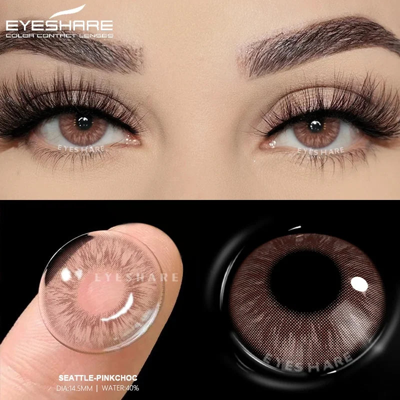 EYESHARE 1 Pair Brown Natural Colored Eye Lenses Gray Fashion Lenses Blue Eye Lens Green High Quality Cosmetics Color Contacts