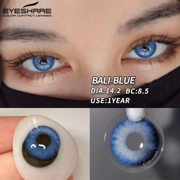 EYESHARE Color Contact Lenses for Eyes 2pcs Natural Brown Contact Lenses Gray Blue Lenses Yearly Beautiful Pupil Contact Lenses