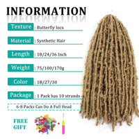 6 Pack Butterfly Locs Crochet Hair Goddess Soft Locs Braiding Hair Extension