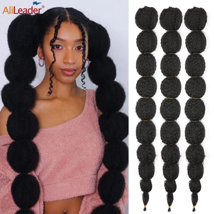 New Bubble Ponytail Afro Curly False Tail For Women Clip In Hairpiece Drawstring Ponytail Lantern Braid Ponytail
