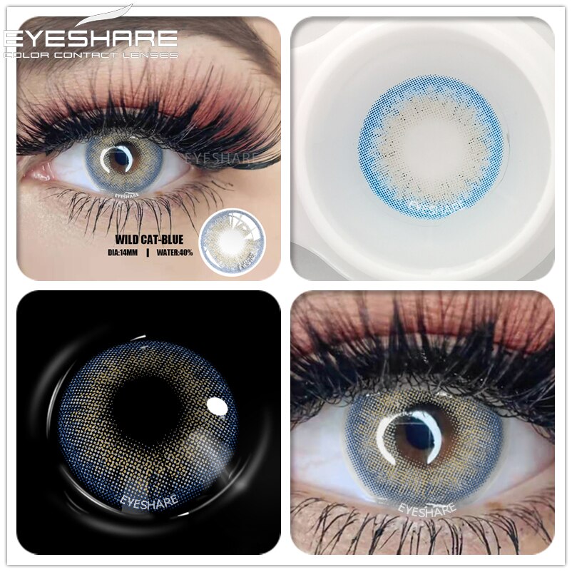 EYESHARE Eye Contacts 1pair DIAMOND Series BLUE Color Lenses Colored Contact Lens Beauty Eyes Cosmetic Eyecontact Contactlen