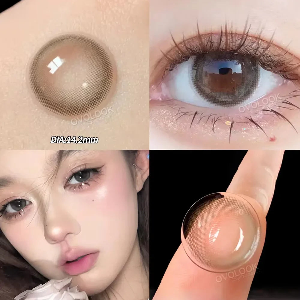 Natural Lenses Contact Lenses for Eyes Beauty 10 Tone Natural Pupil Eye Color lens Yearly Use 14.2/14.5mm OVO
